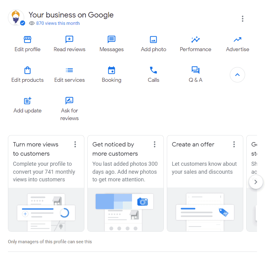 Manage your GBP directly on Google Search