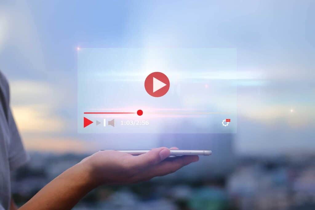video marketing concept; simple video player on a smartphone 