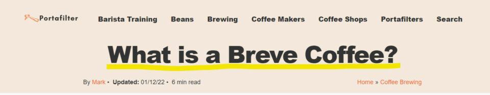 what is breve coffee h1